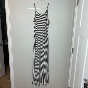 RHAPSODY Black & White Striped Stretchy Maxi Dress Size L